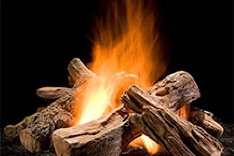 Outdoor firepit log stacks